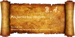 Majerszky Anton névjegykártya